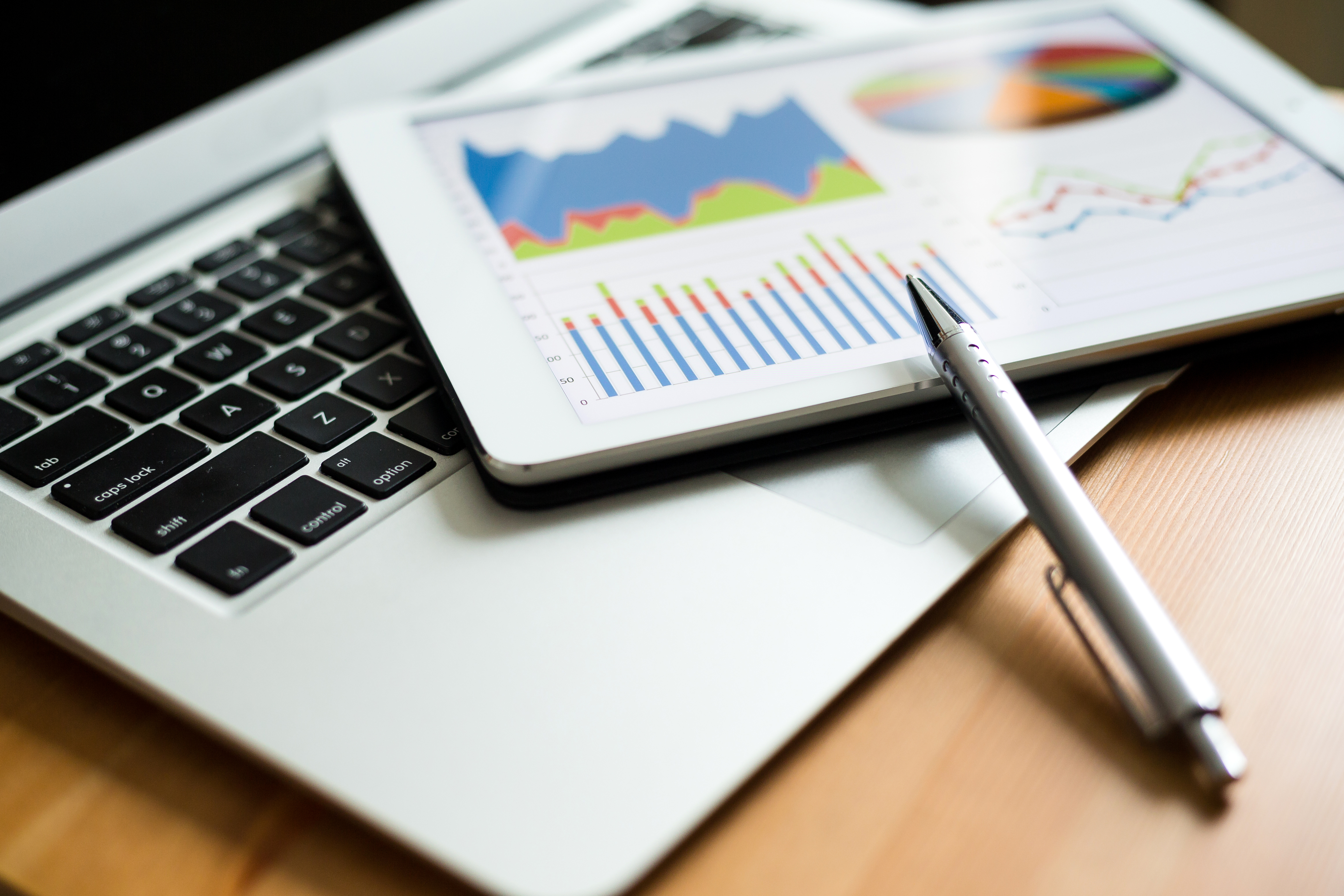 iPad displaying statistical data