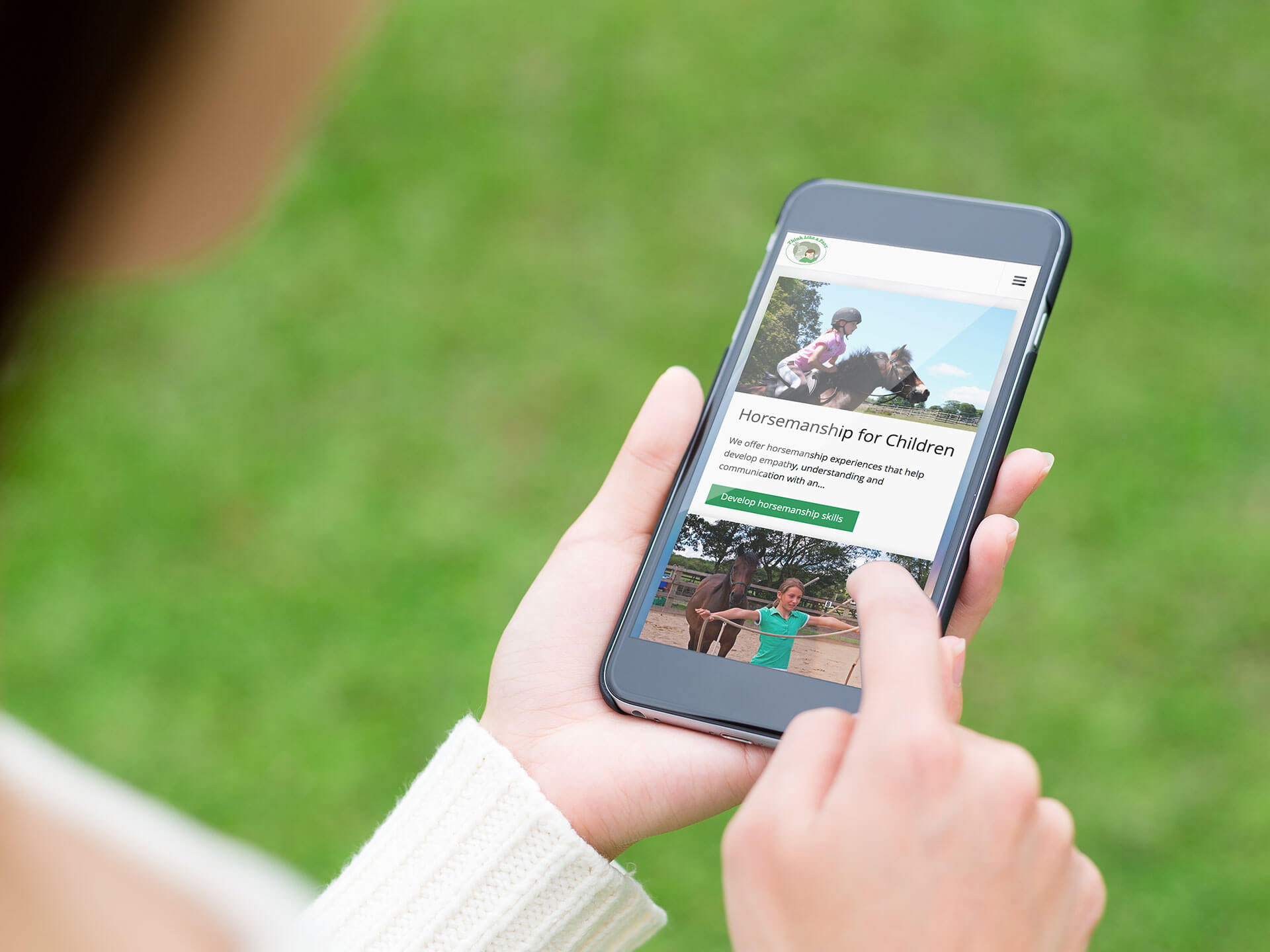 Mobile Responsive View for Think Like a Pony Website Design Project