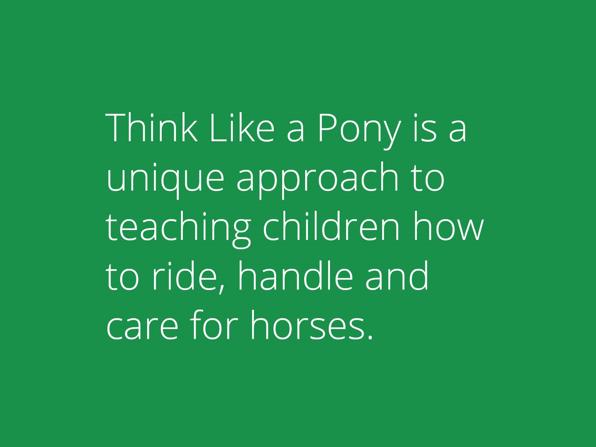 Think Like a Pony Portfolio Artwork Company Overview Message