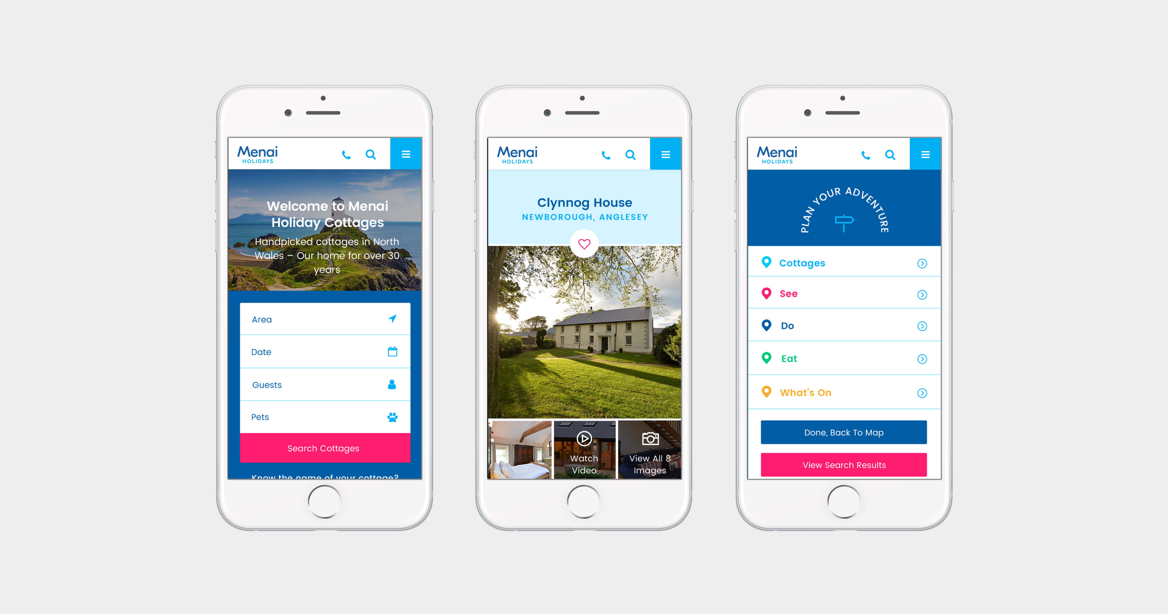 Menai Holidays Mobile Responsive Web Design