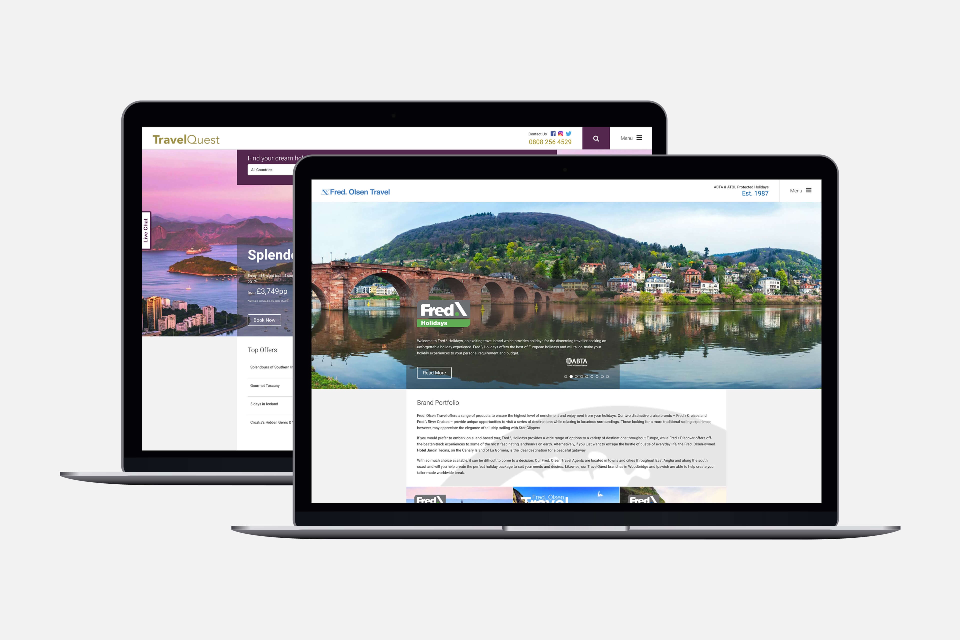 Fred Holidays Website Design Laptop