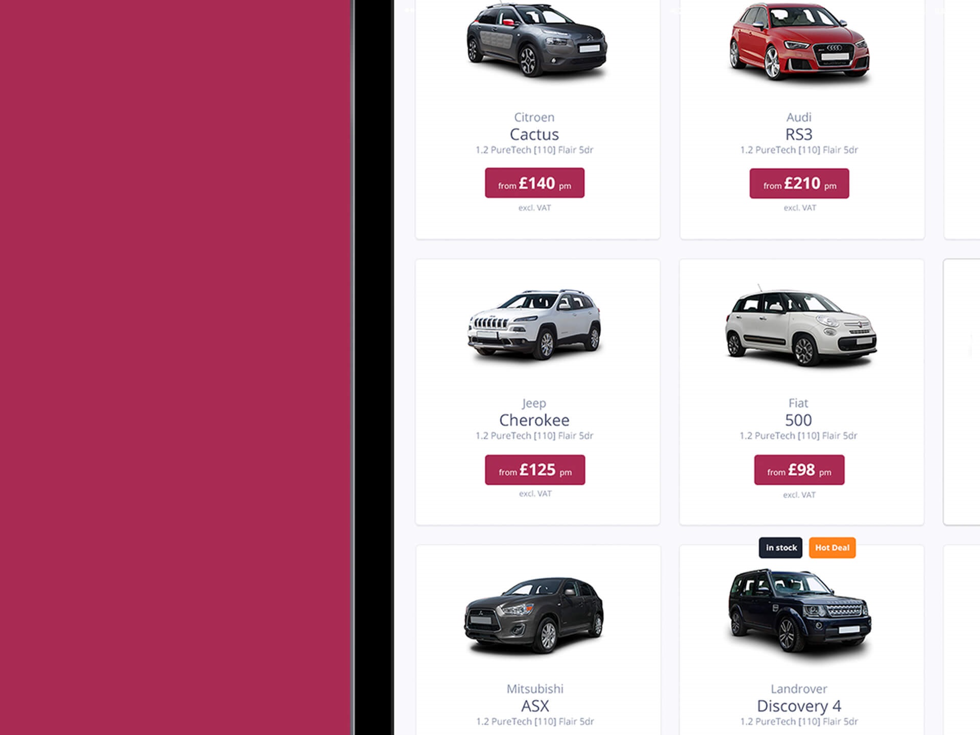 Leasing4u Car Deals Web Page Design