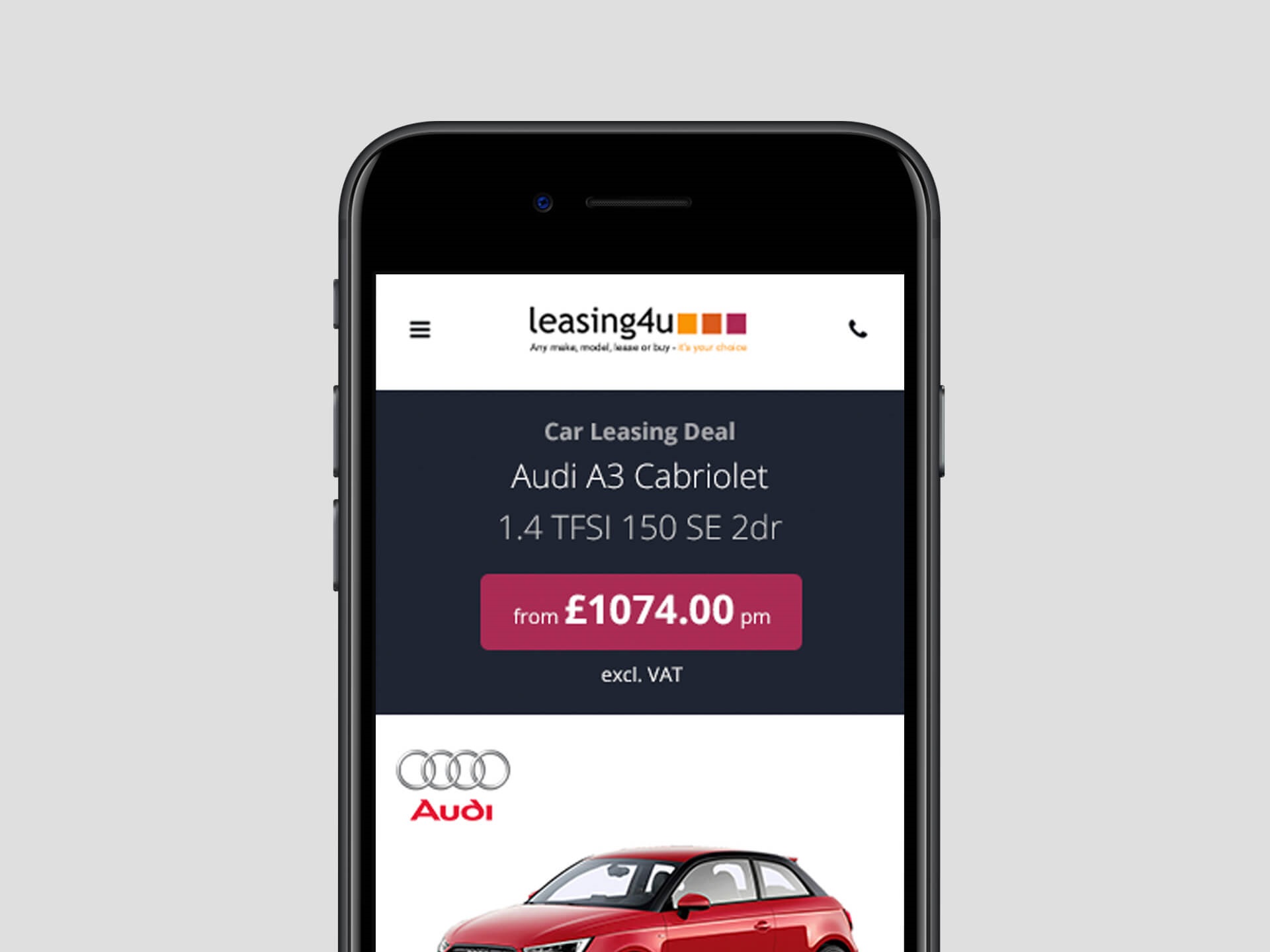 Leasing4u Automotive Website Mobile Web Design