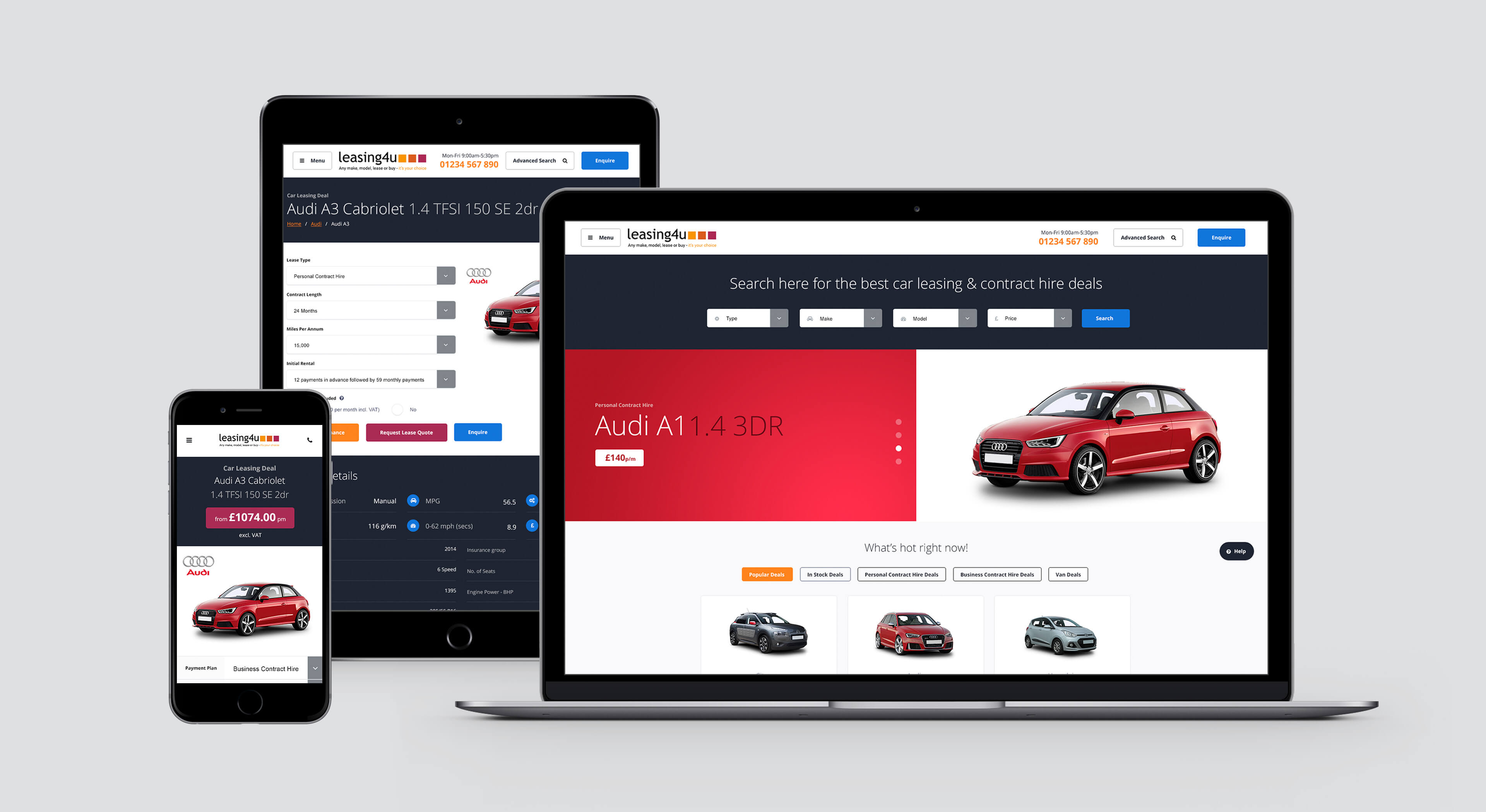 Leasing4u Automotive Website Responsive Web Design