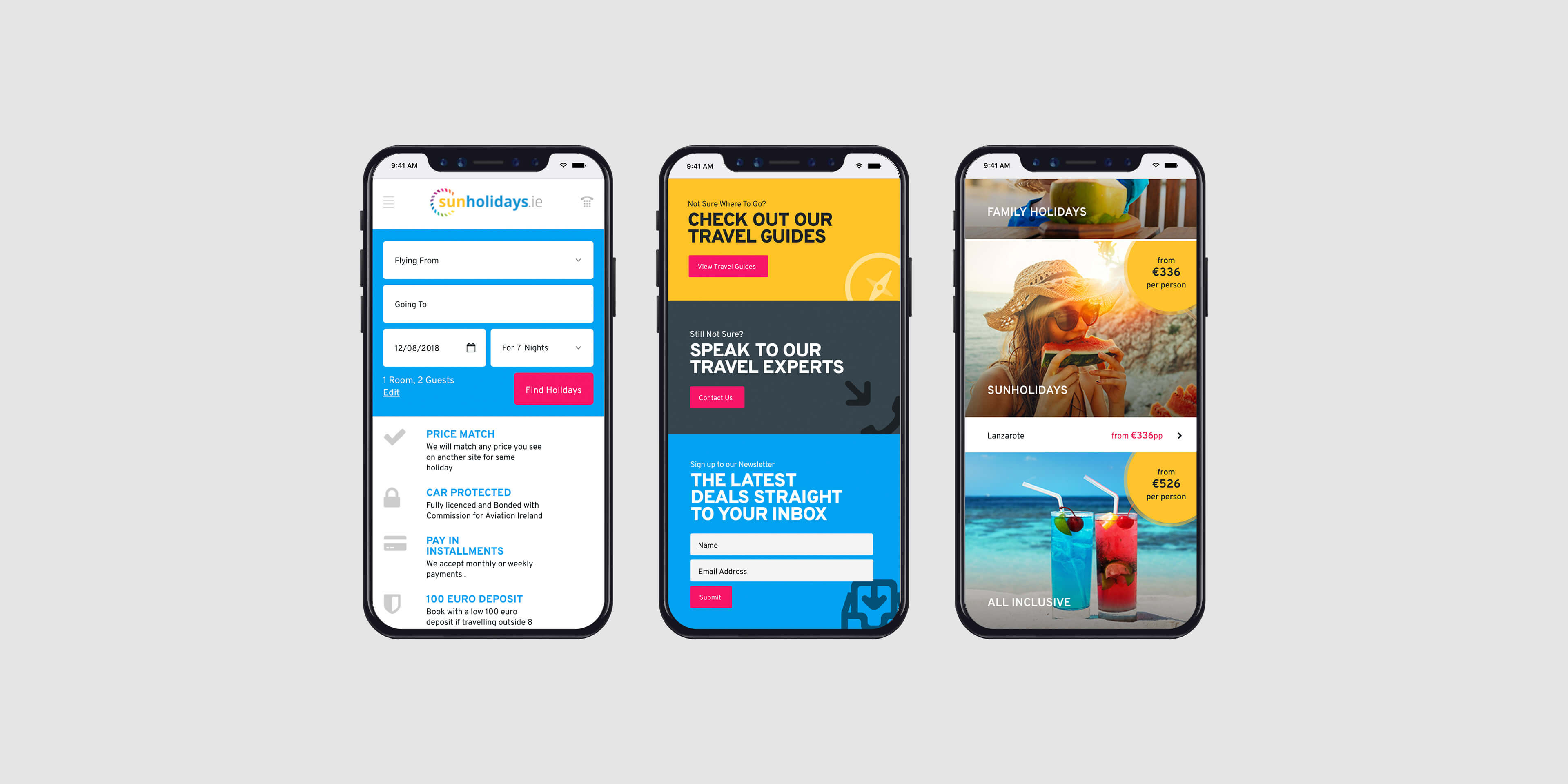 Travel Website Design and Development for SunHolidays