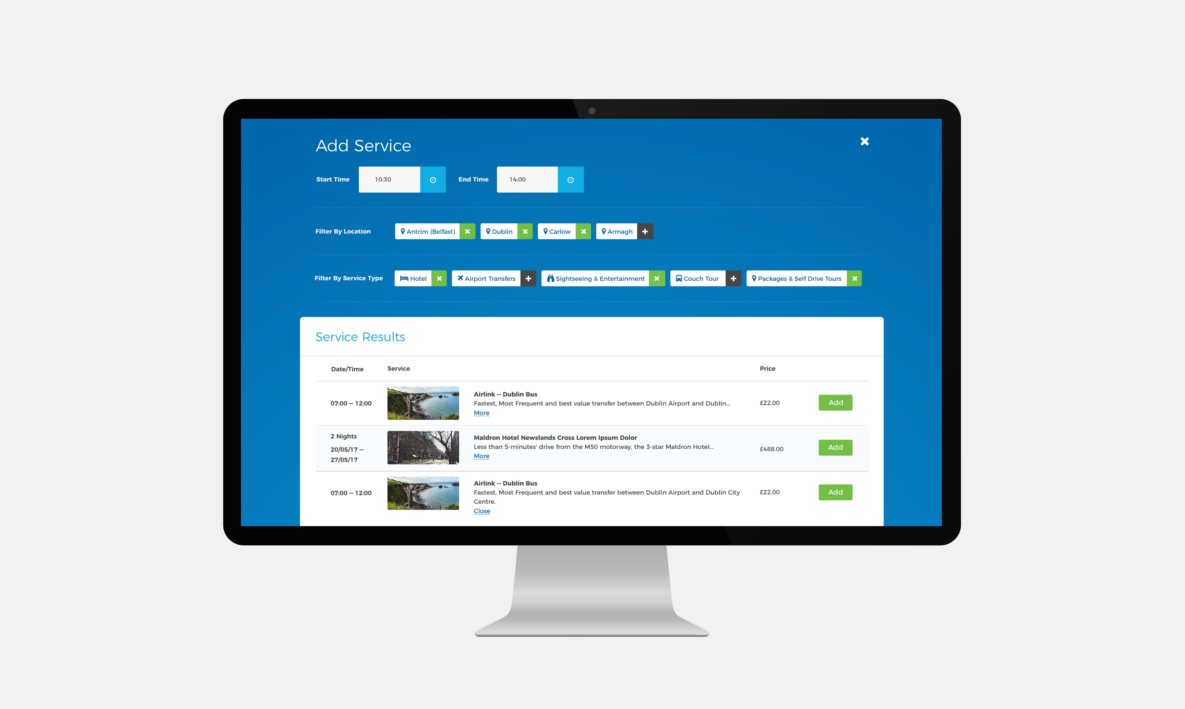Tour operator system for Abbey Ireland & UK