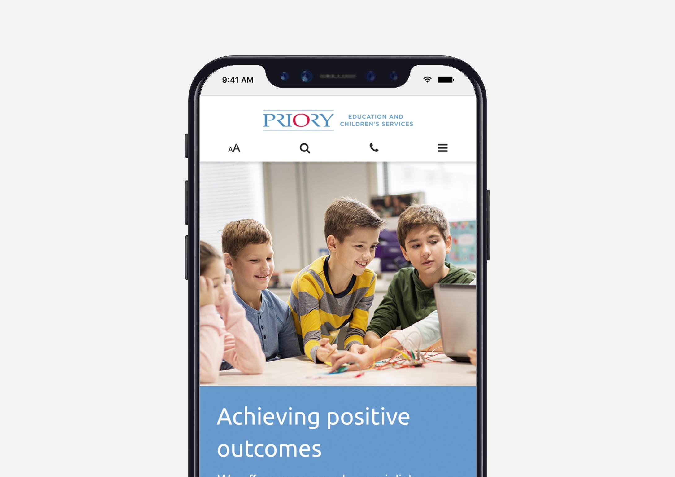 Priory Children's Services Mobile Web Design