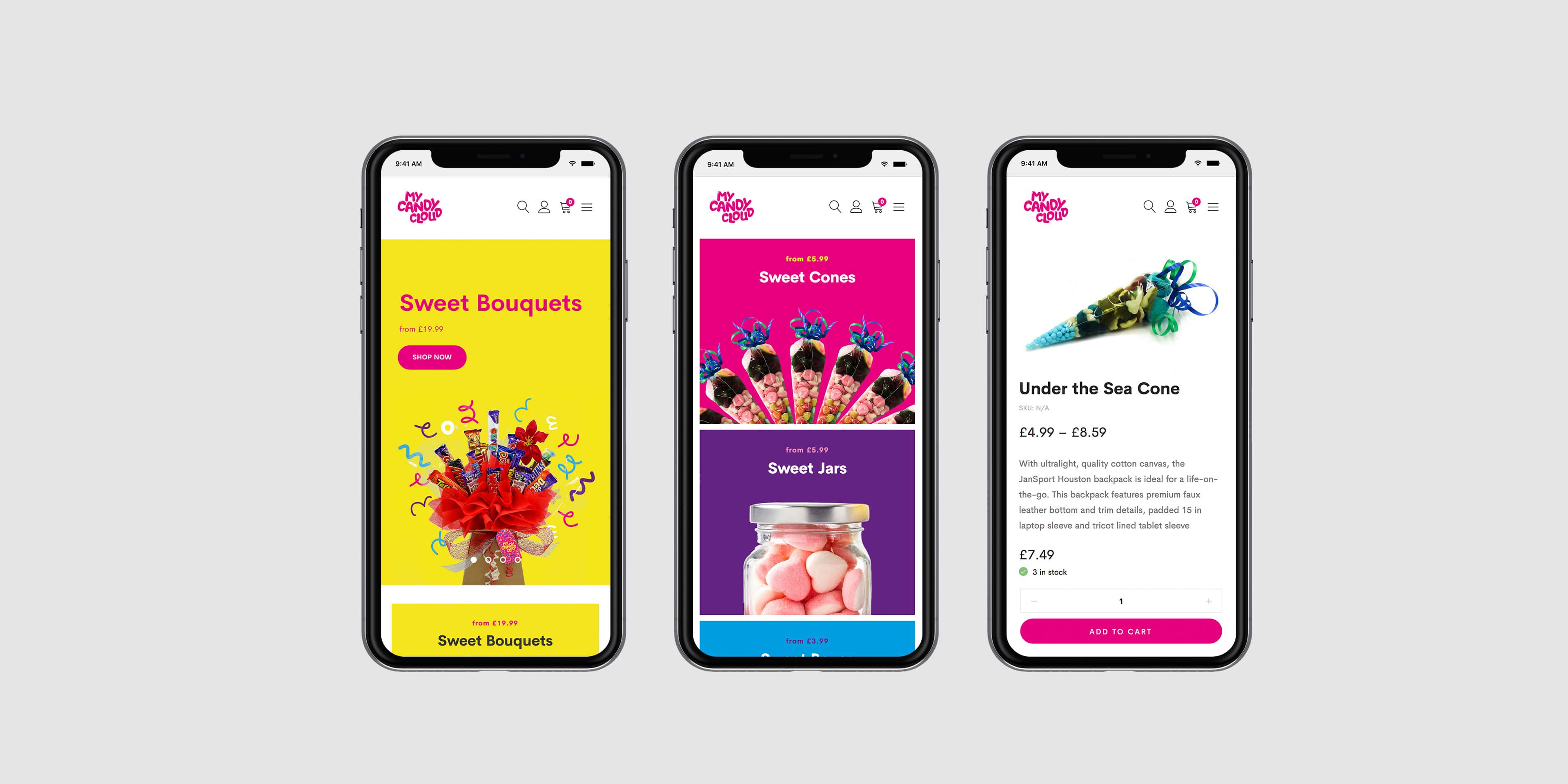 My Candy Cloud WordPress Web Design on Mobile