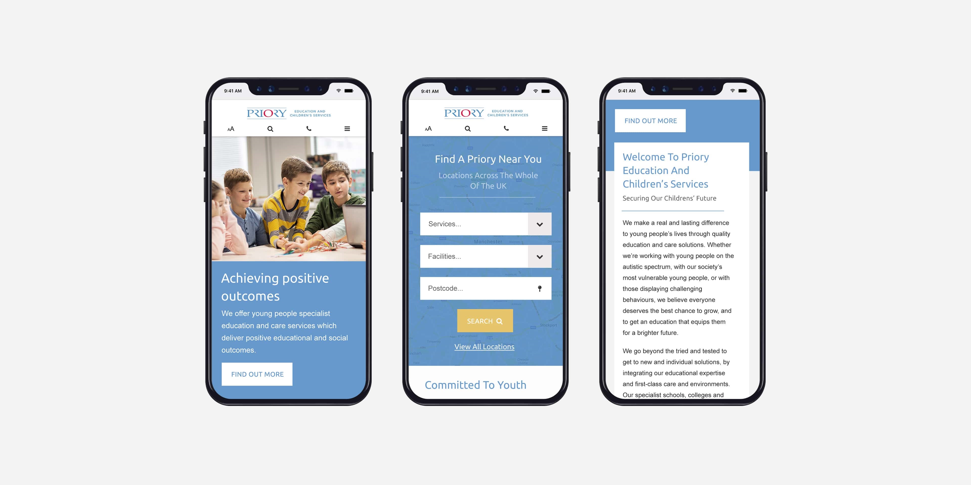 Healthcare Website Development for Priory Education by CSI Media in Cheshire