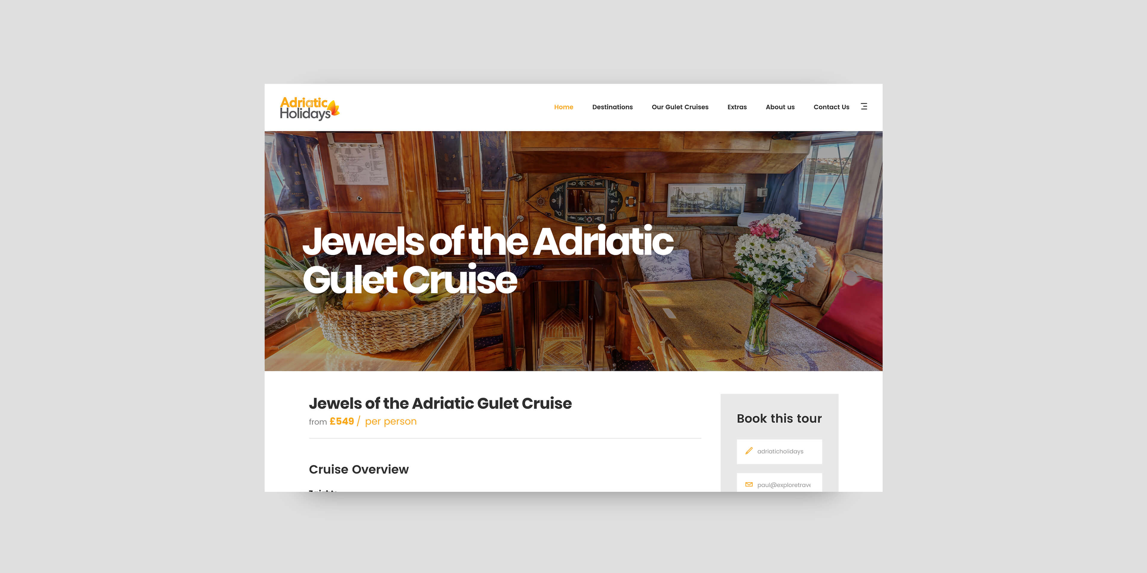 WordPress Website for Adriatic Holidays by CSI Media in Cheshire