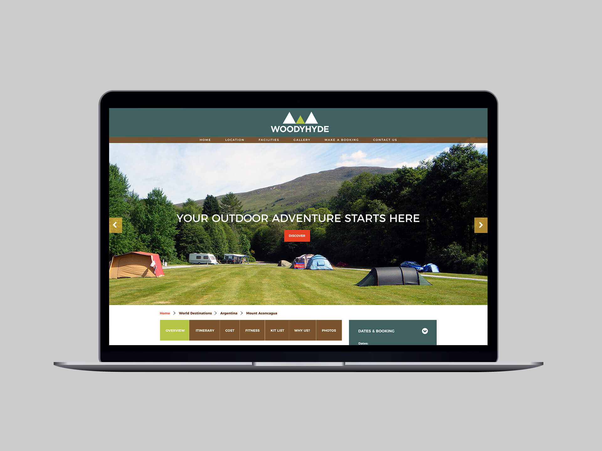 Campsite Website Design