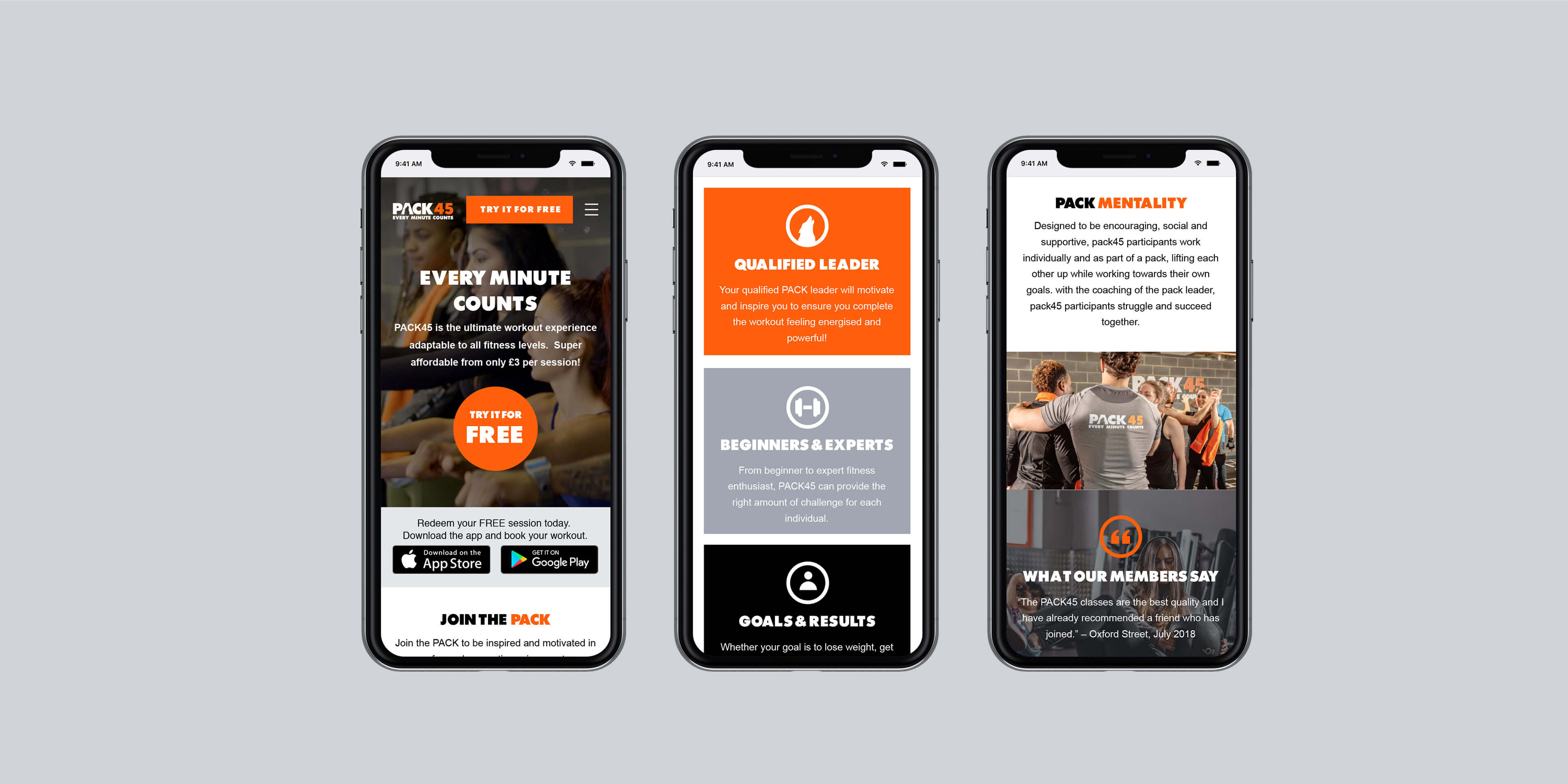PACK45 Responsive Mobile Website