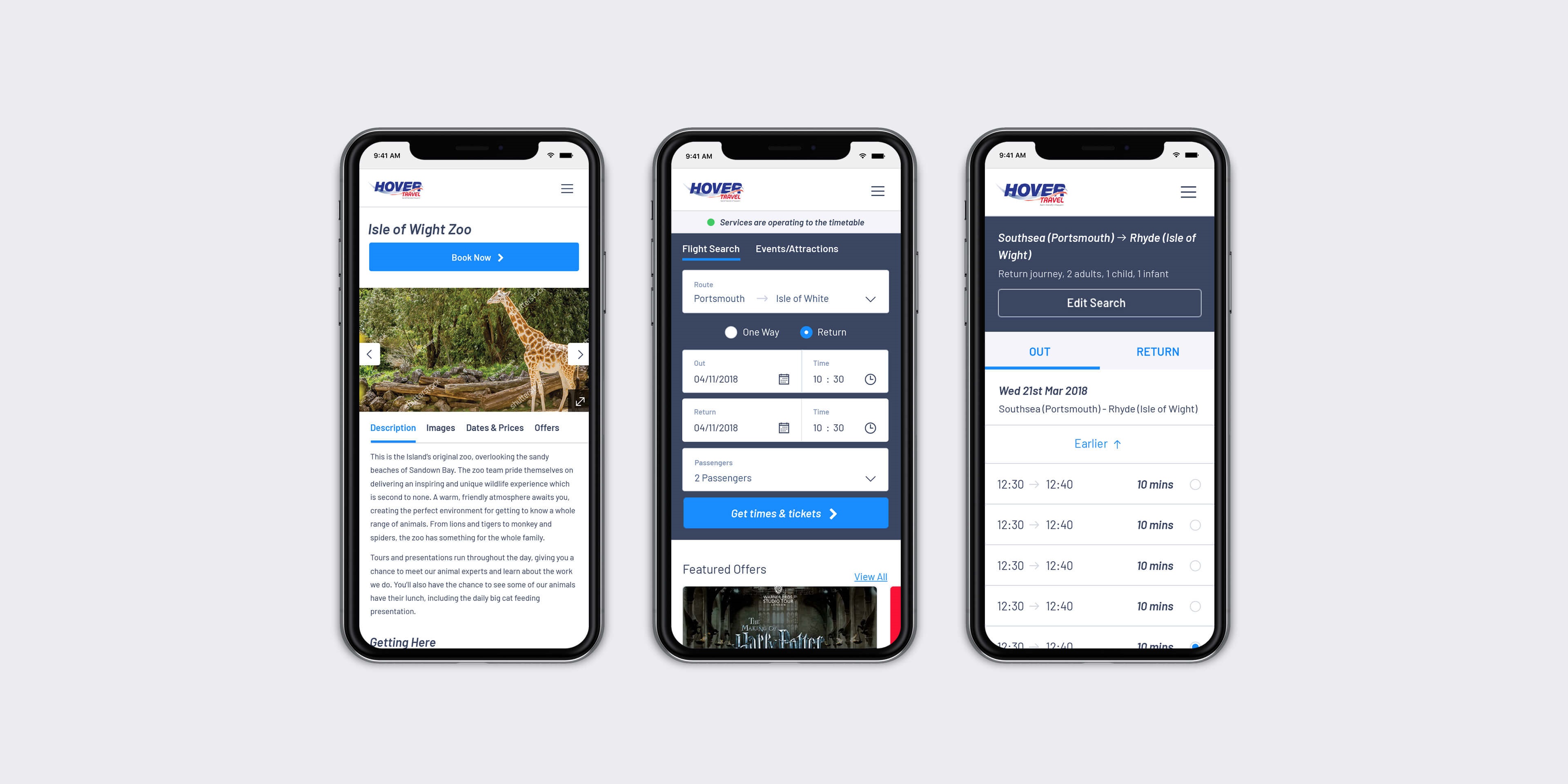 Umbraco Website Design and Development for Hovertravel
