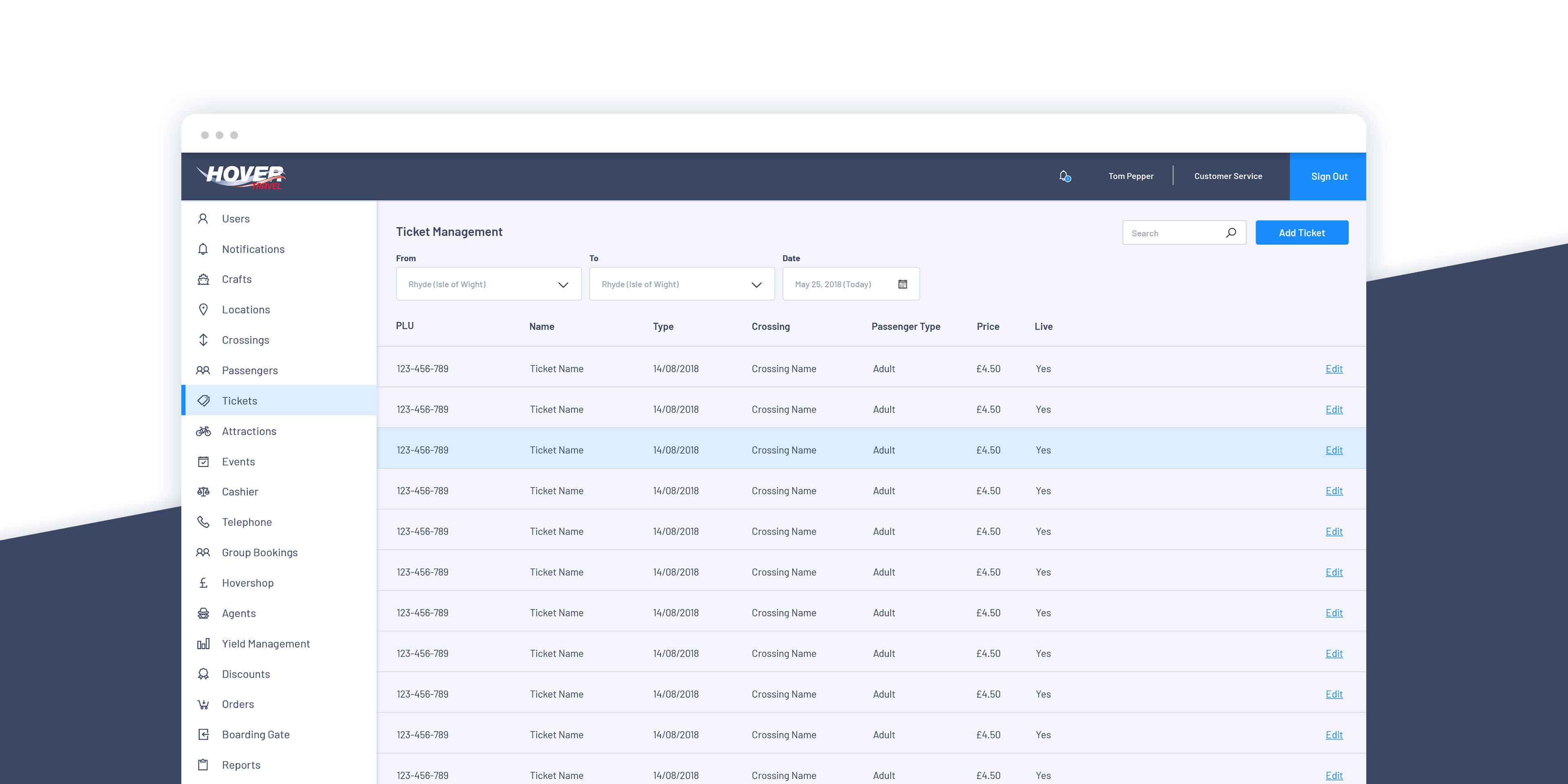 Ticket Booking Functionality on a Travel Booking System