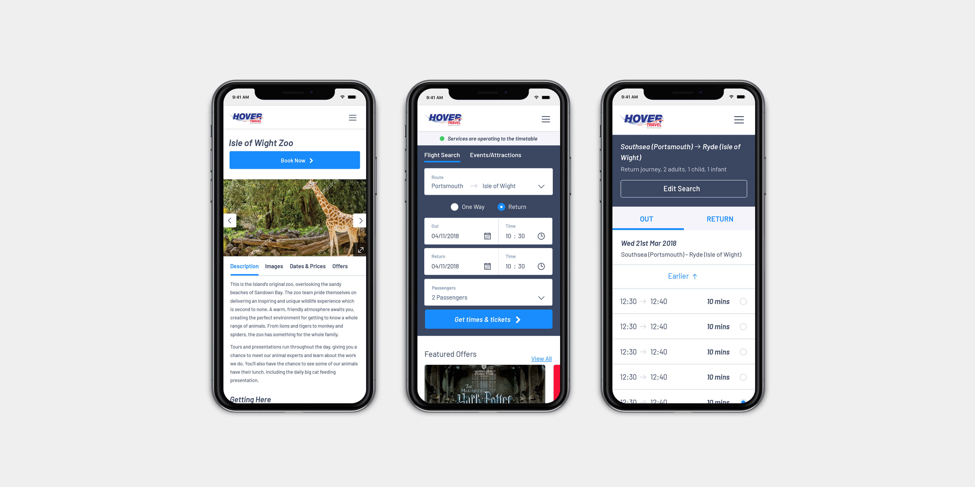 Hovertravel Travel Website Design