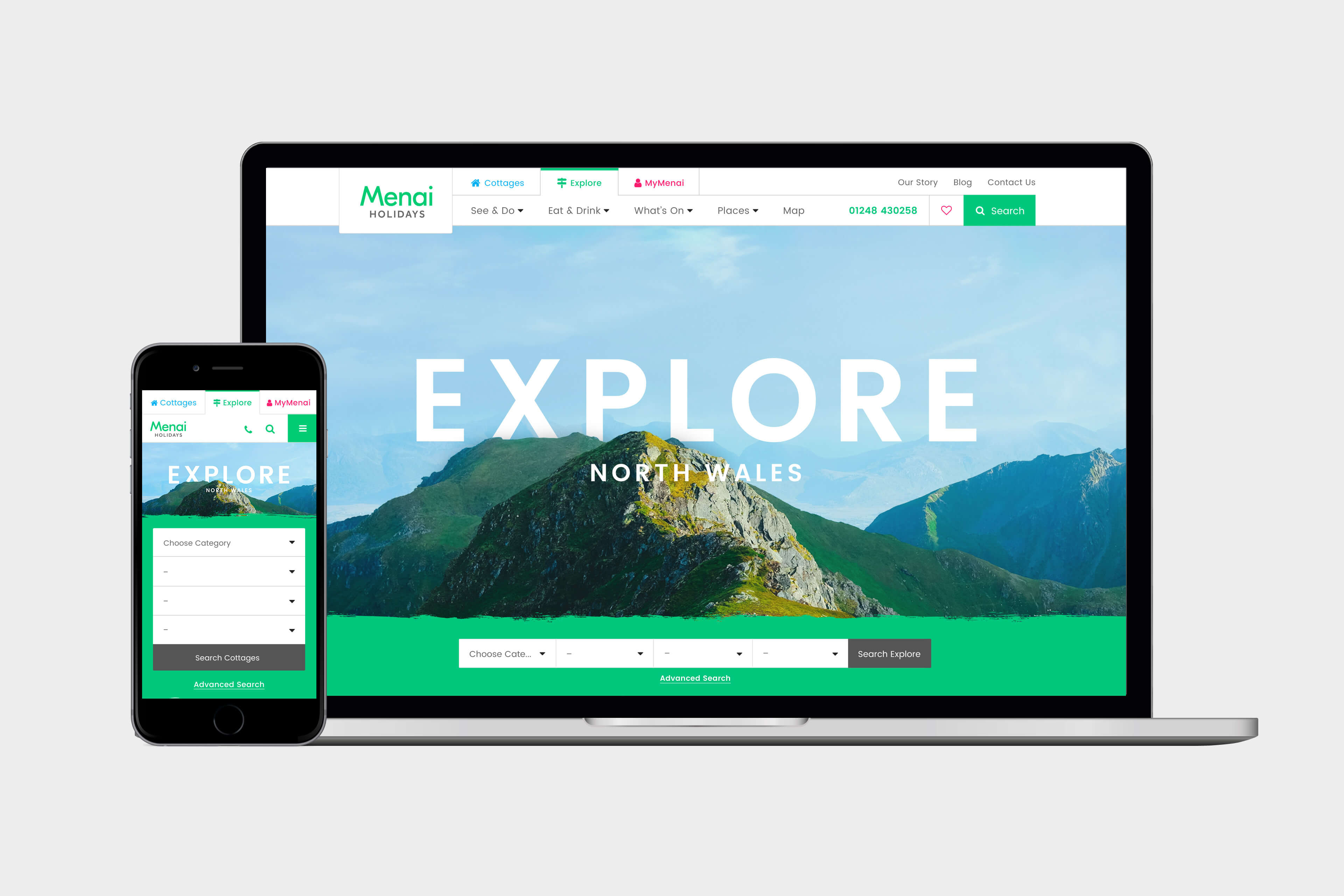 Travel Web Design for Menai Holidays