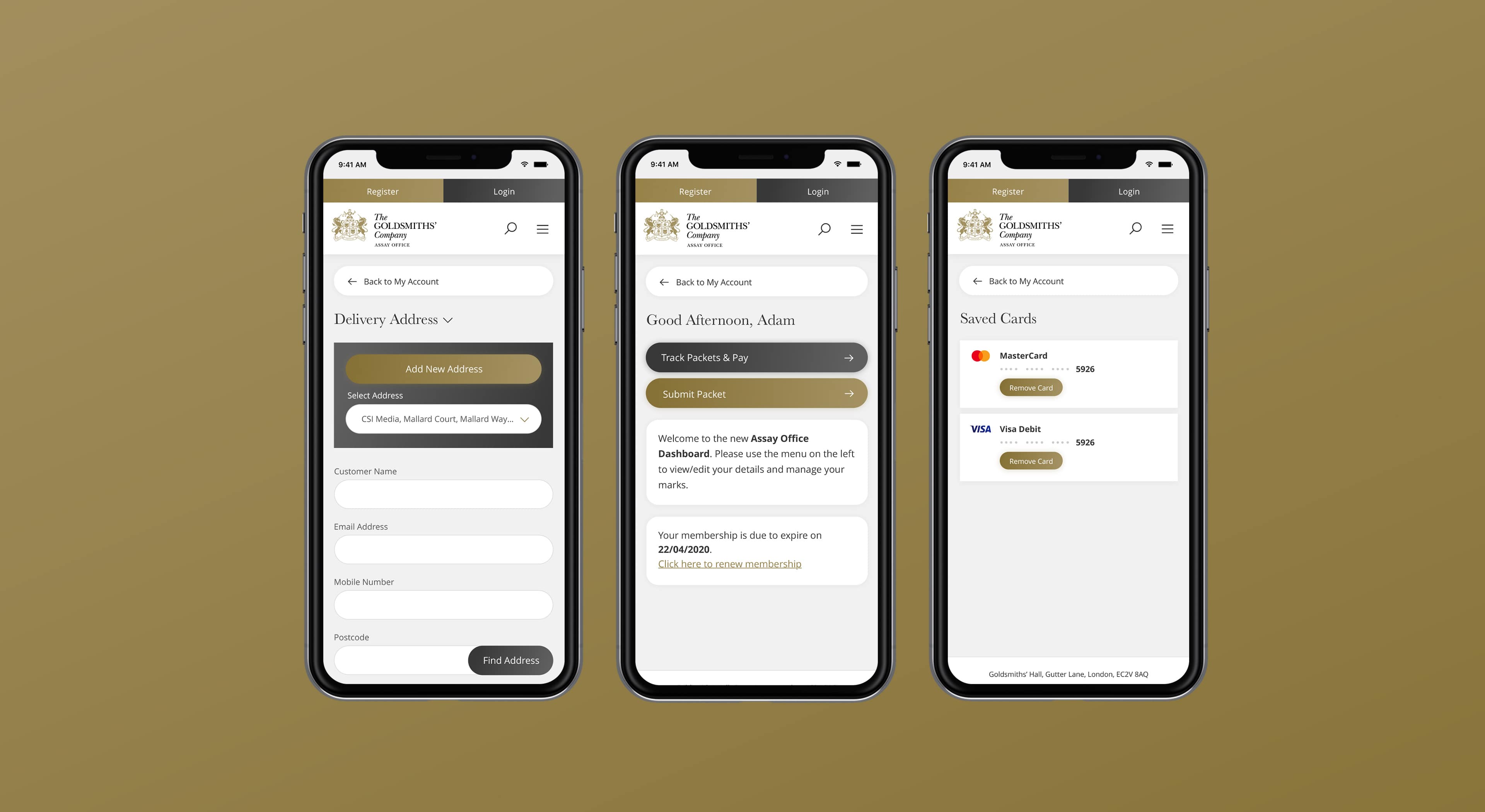 Goldsmiths Company Assay Office Mobile Designs
