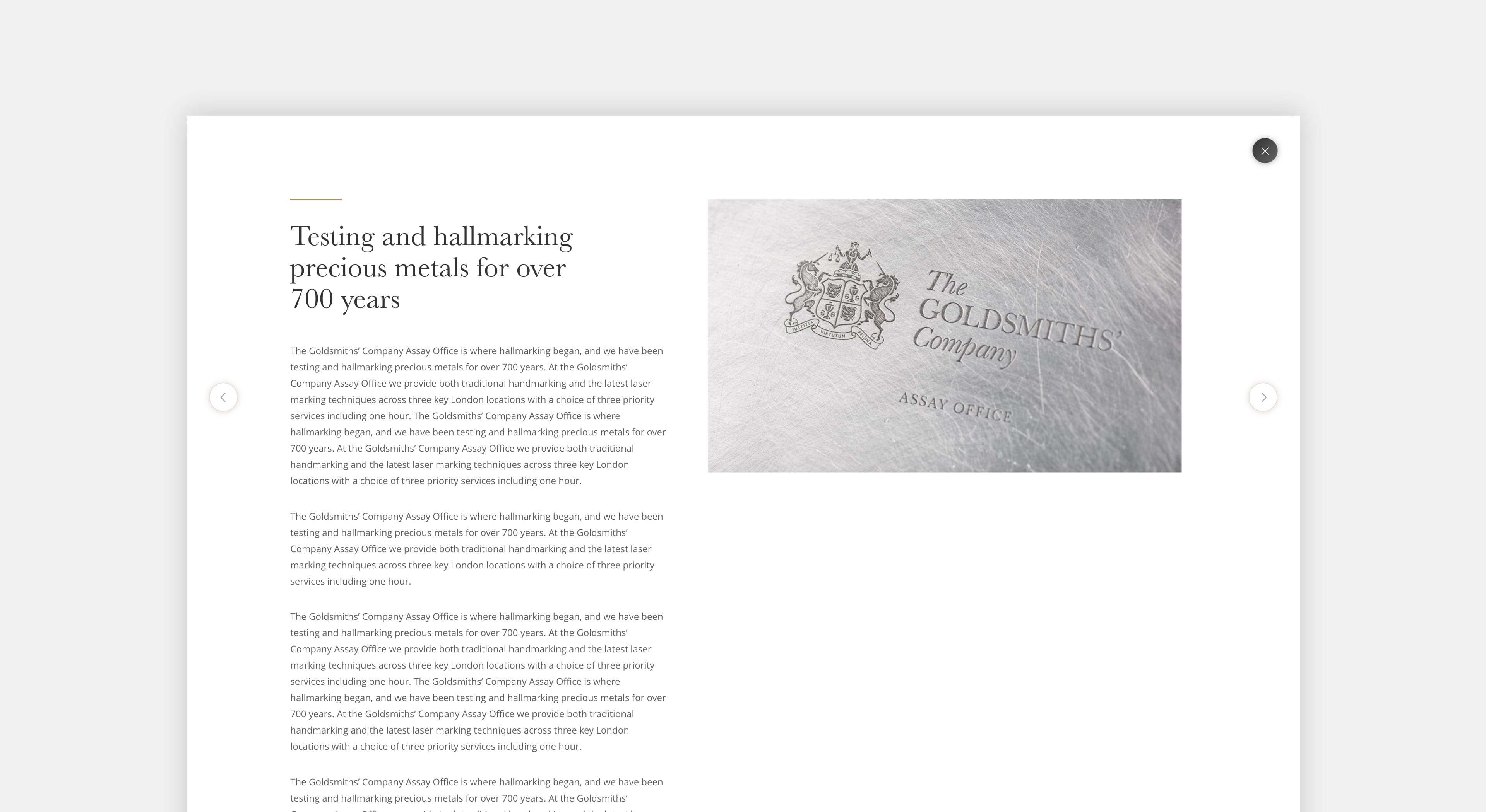 Goldsmiths Company Assay Office Website Homepage