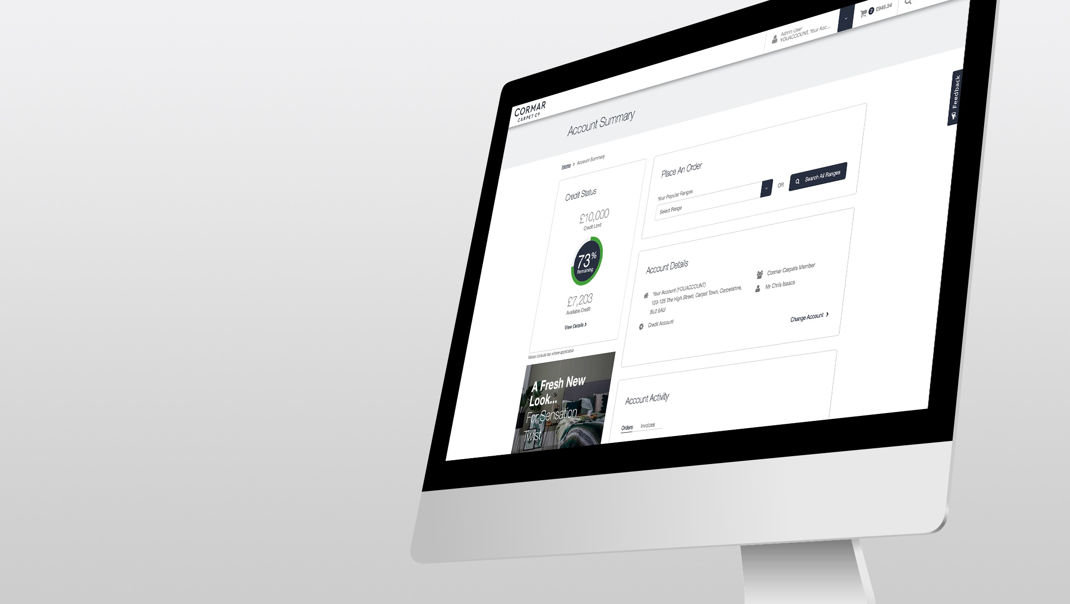 Bespoke Software Solution for the Cormar Carpet Company