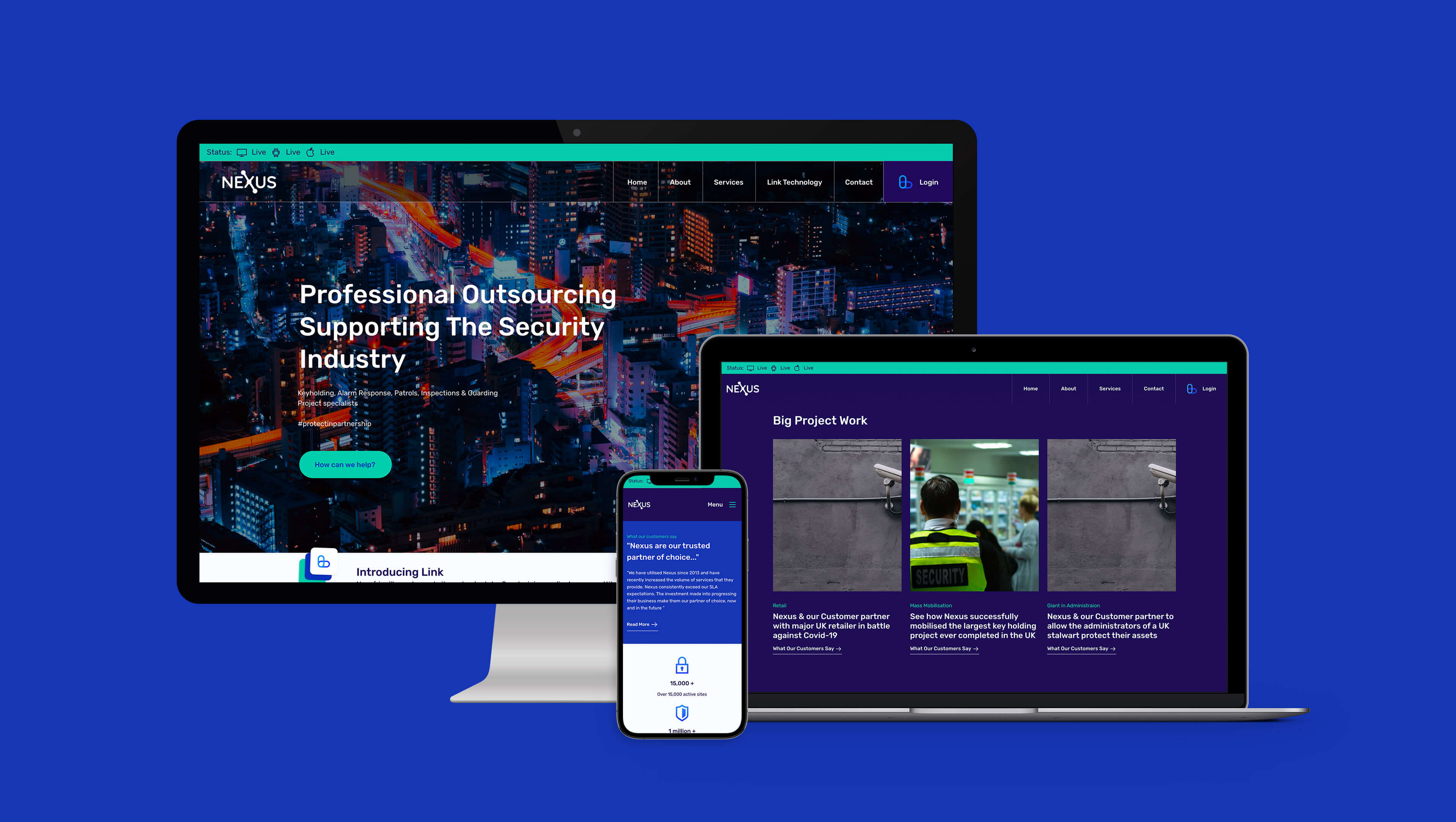 Nexus Security Marketing Website Built on Umbraco