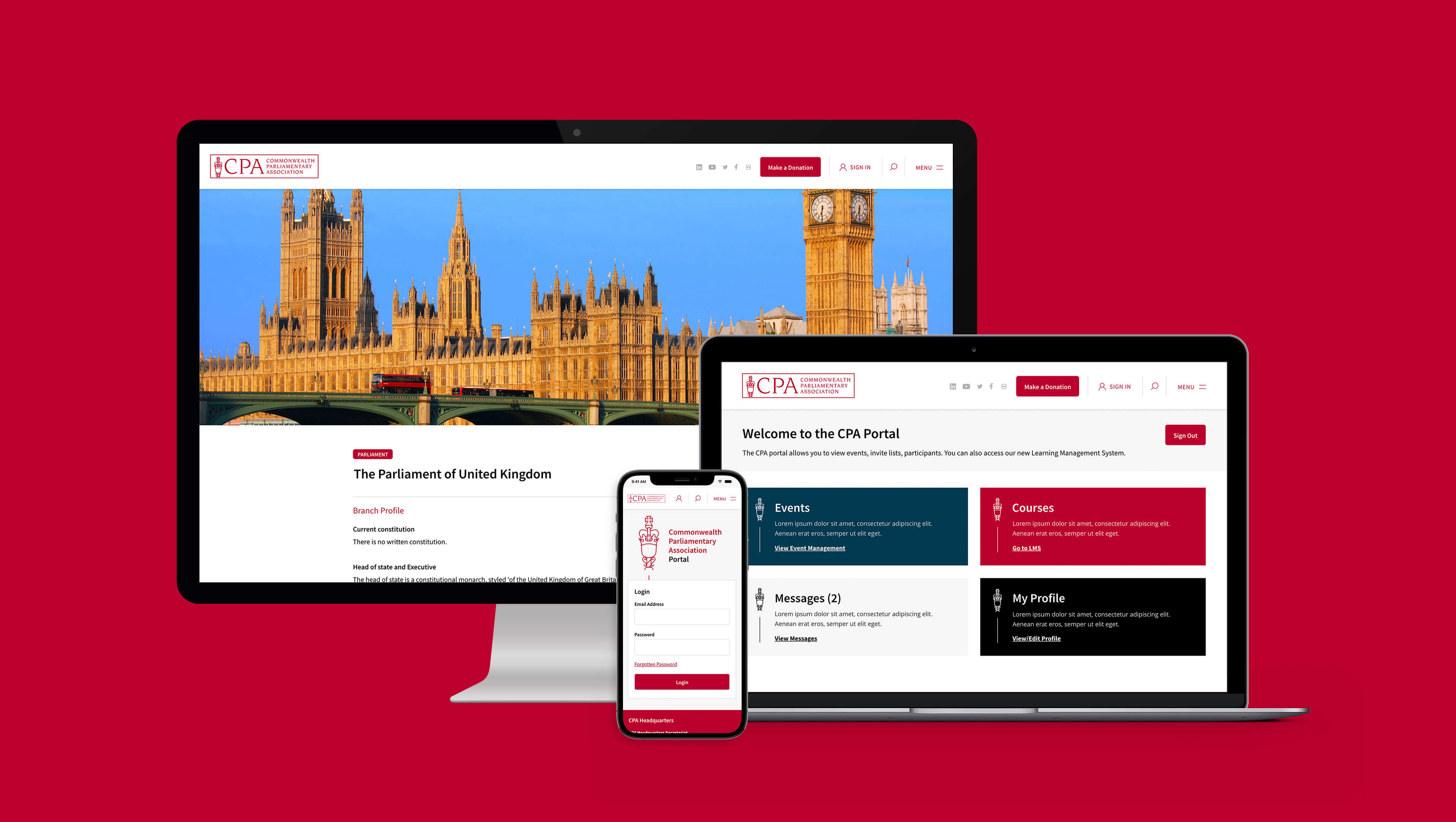 Commonwealth Parliamentary Association Umbraco Web Development