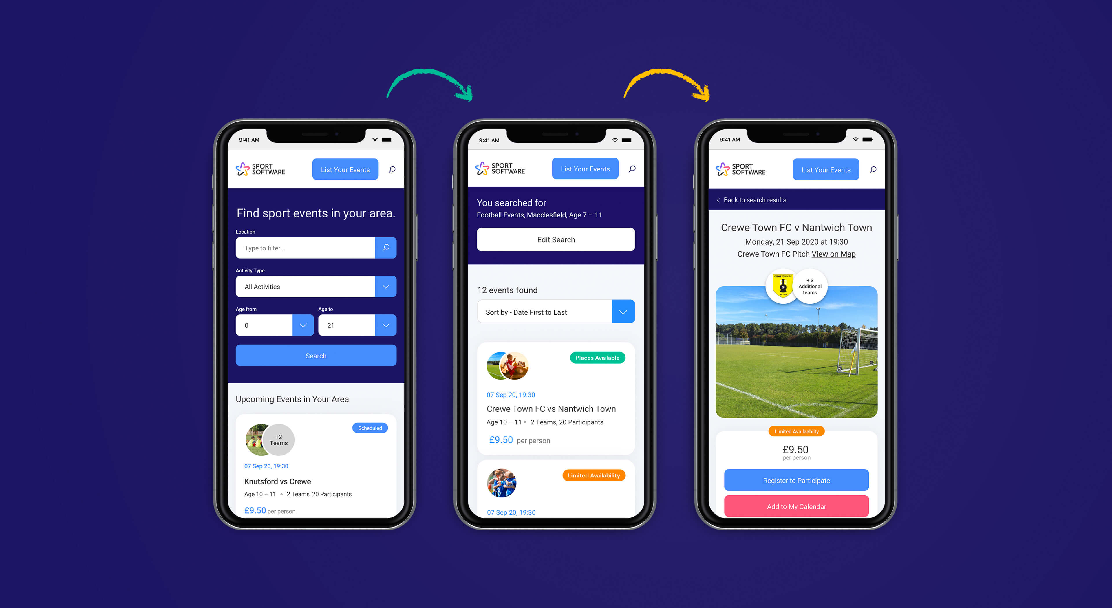 Active Sports Group Software Application Mobile Design