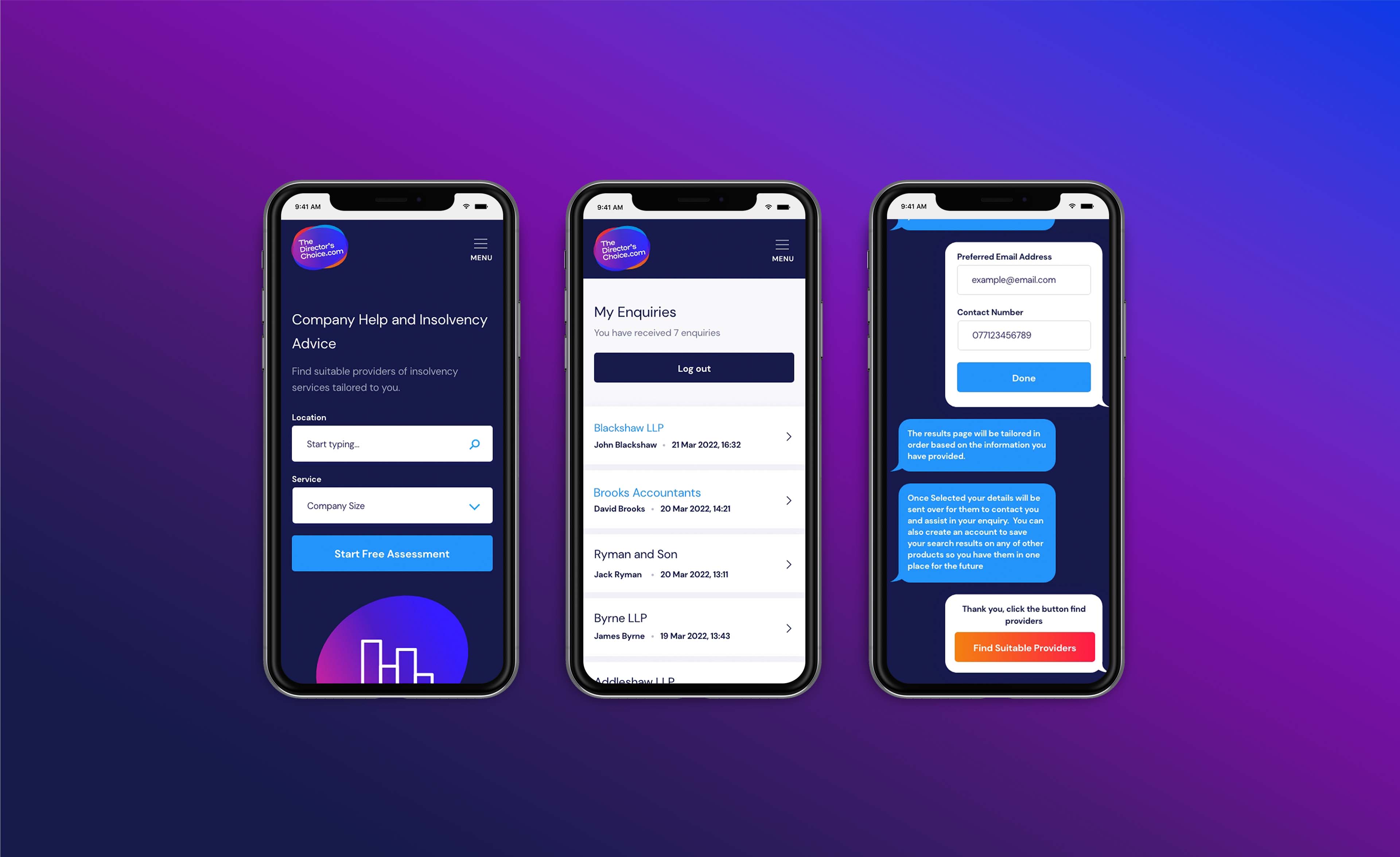 The Director's Choice Website Mobile Design