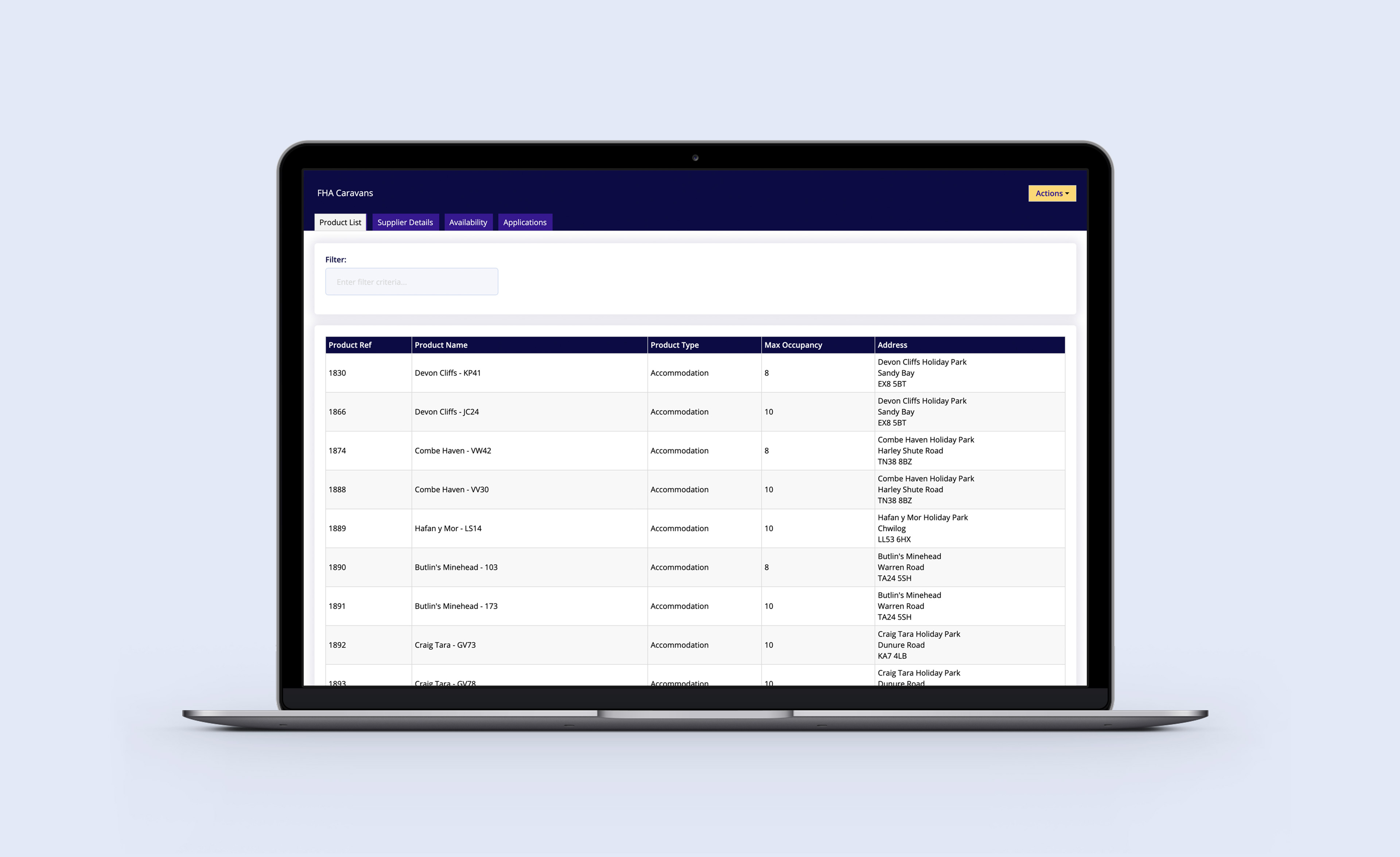 Family Holiday Charity Software Back-Office Admin