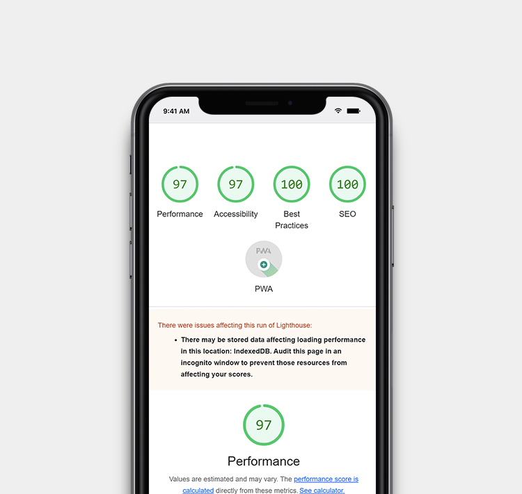 Google Performance Scores Update