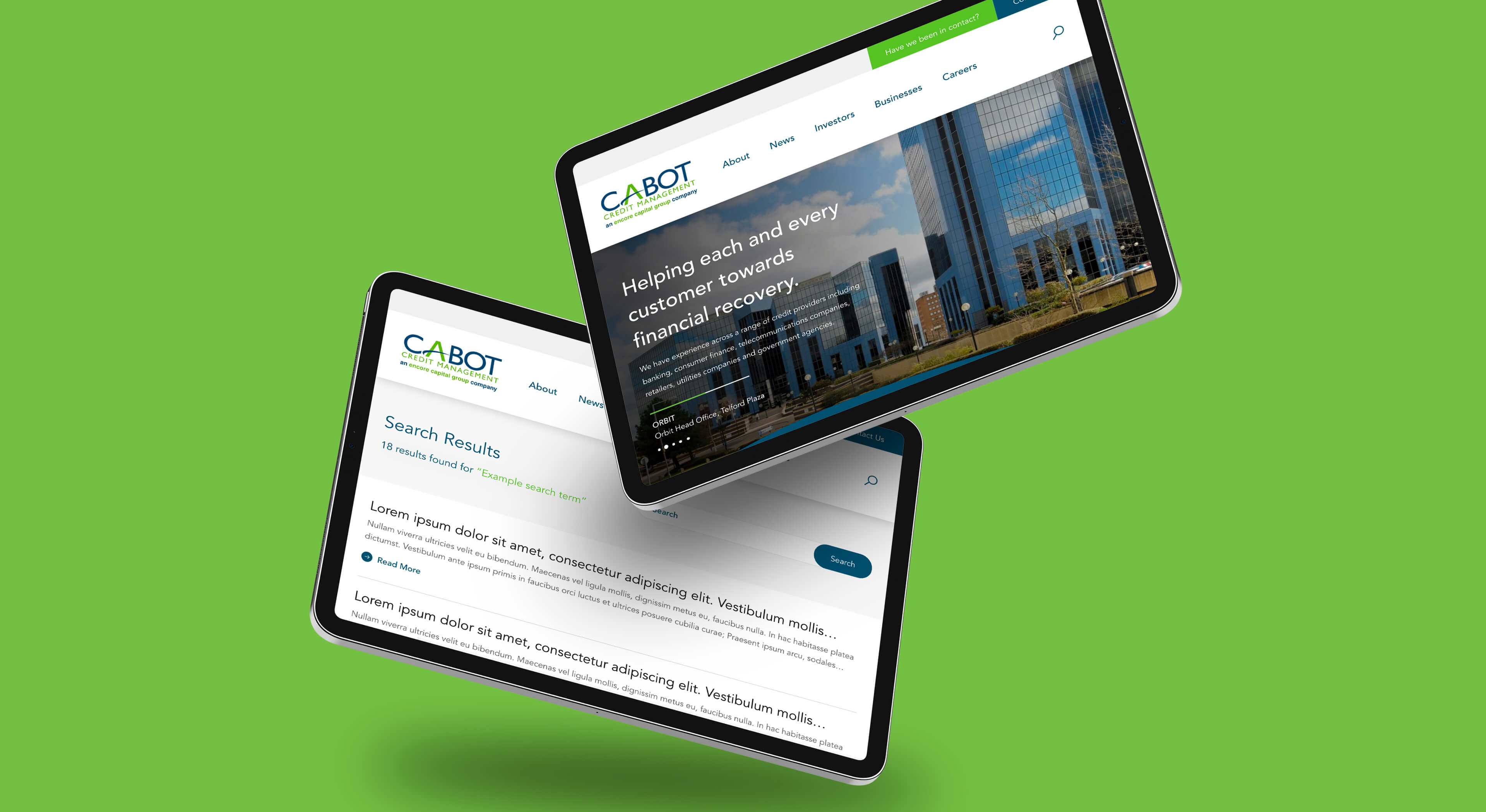 Cabot Credit Management Website